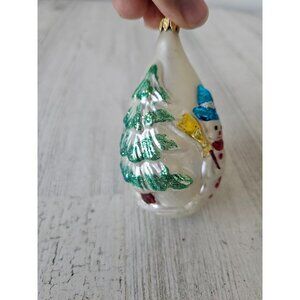Vintage snowman Columbia Forest house ornament glass tree Xmas